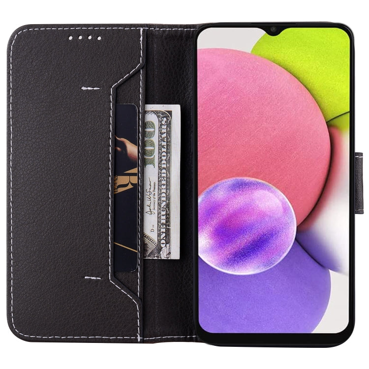 For Samsung Galaxy A03s 164mm EU Version Litchi RFID Leather Phone Case
