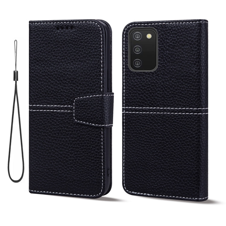 For Samsung Galaxy A03s 164mm EU Version Litchi RFID Leather Phone Case