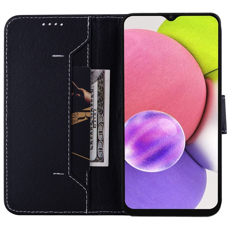 For Samsung Galaxy A02s 166.6mm EU Version Litchi RFID Leather Phone Case