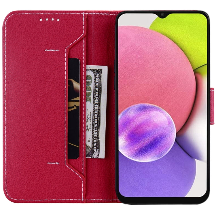 For Samsung Galaxy A02s 166.6mm EU Version Litchi RFID Leather Phone Case