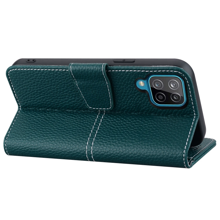 For Samsung Galaxy A12 Litchi RFID Leather Phone Case