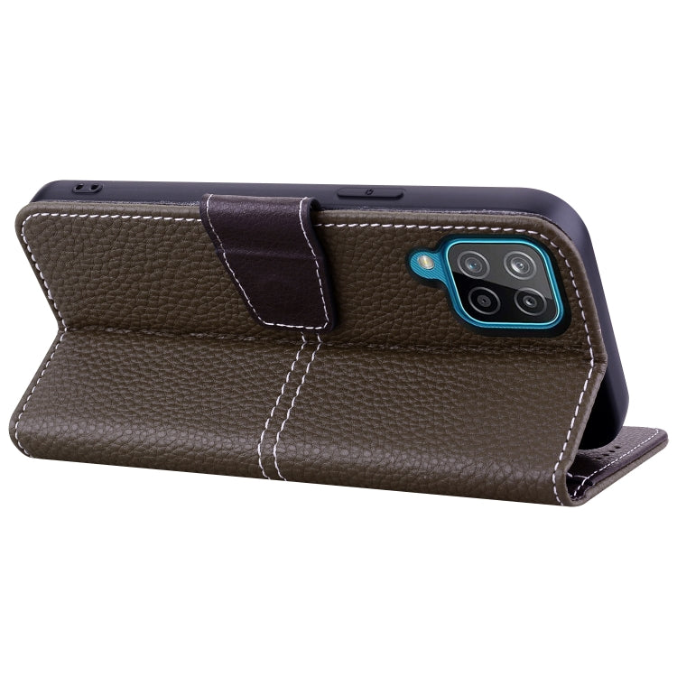For Samsung Galaxy A12 Litchi RFID Leather Phone Case
