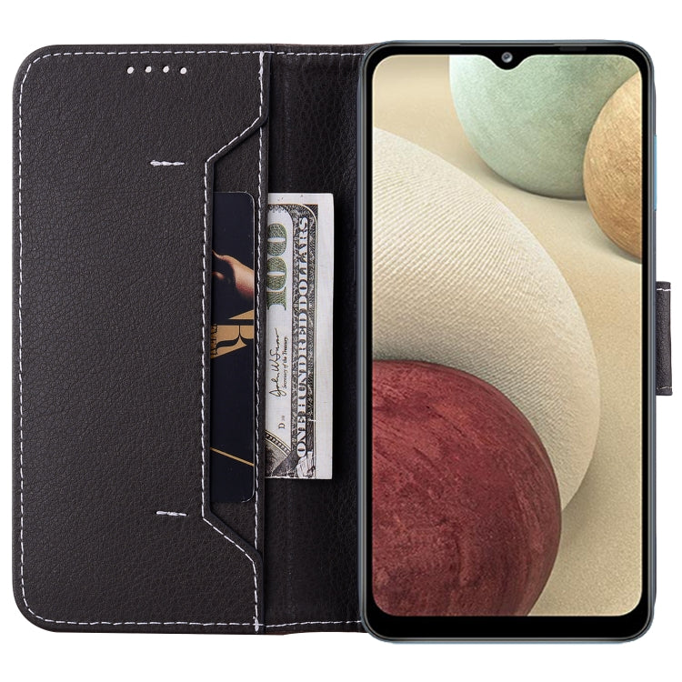 For Samsung Galaxy A12 Litchi RFID Leather Phone Case
