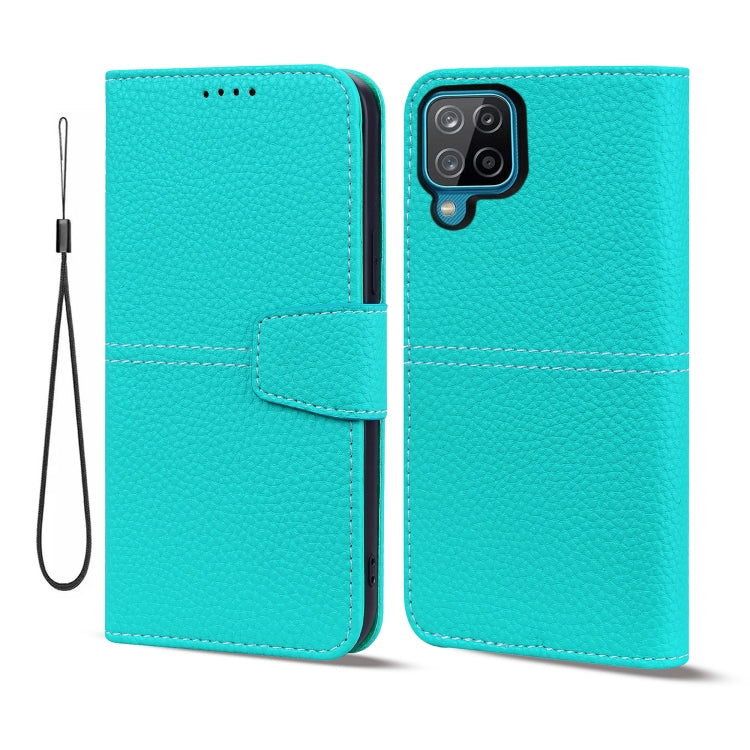 For Samsung Galaxy A12 Litchi RFID Leather Phone Case