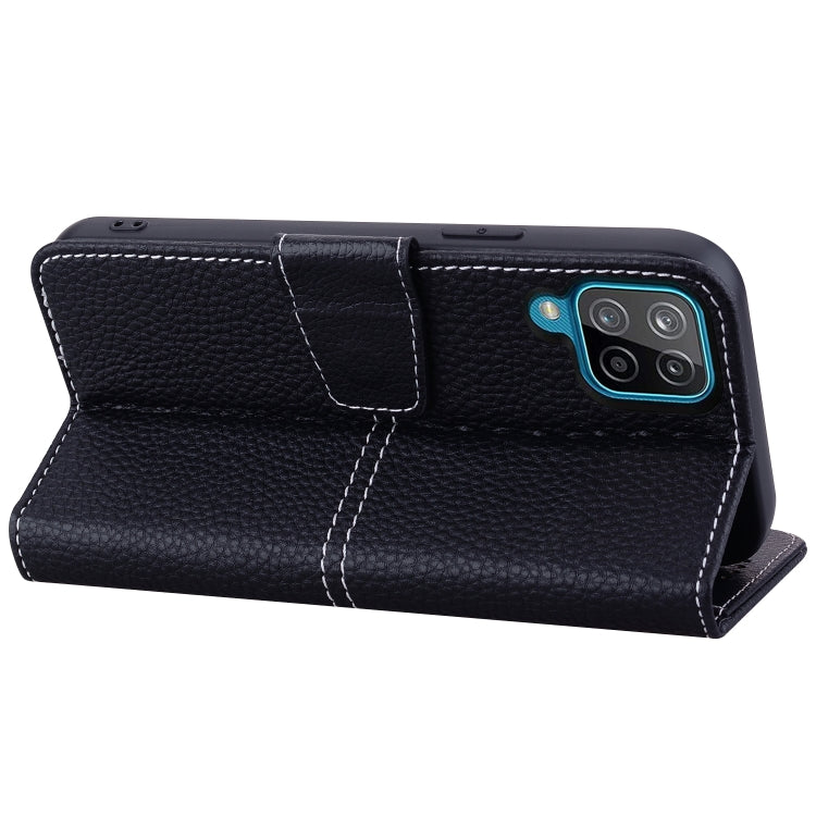 For Samsung Galaxy A12 Litchi RFID Leather Phone Case