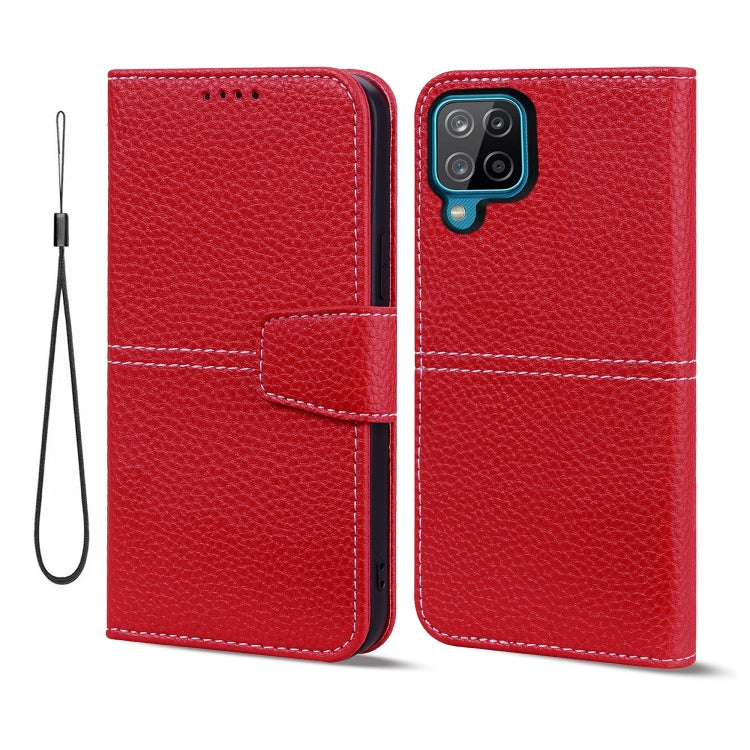 For Samsung Galaxy A12 Litchi RFID Leather Phone Case
