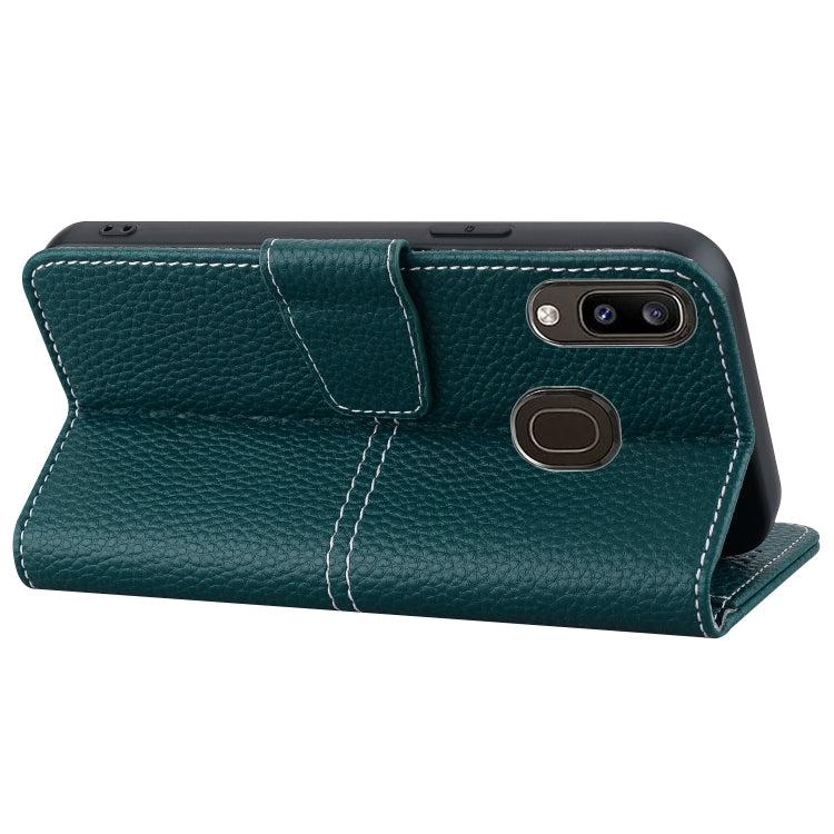 For Samsung Galaxy A20 / A30 Litchi RFID Leather Phone Case