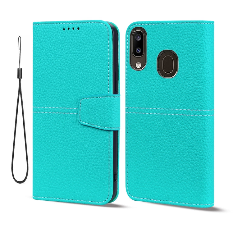 For Samsung Galaxy A20 / A30 Litchi RFID Leather Phone Case