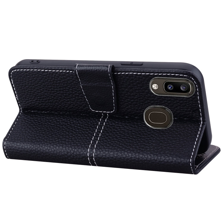 For Samsung Galaxy A20 / A30 Litchi RFID Leather Phone Case