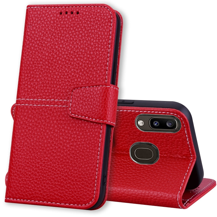 For Samsung Galaxy A20 / A30 Litchi RFID Leather Phone Case