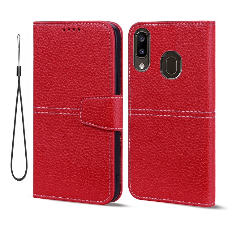 For Samsung Galaxy A20 / A30 Litchi RFID Leather Phone Case
