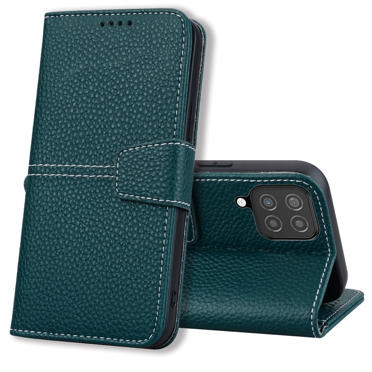 For Samsung Galaxy A22 4G Litchi RFID Leather Phone Case