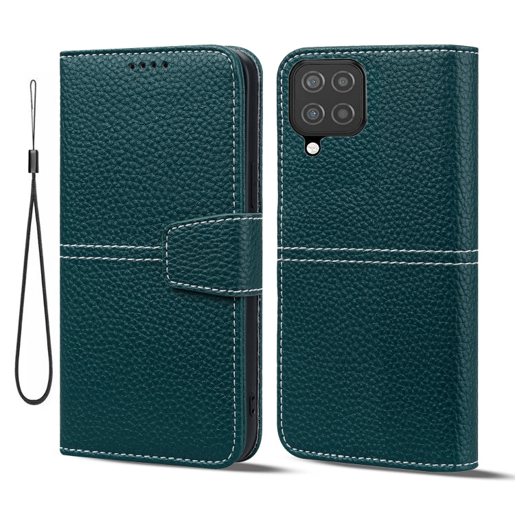 For Samsung Galaxy A22 4G Litchi RFID Leather Phone Case