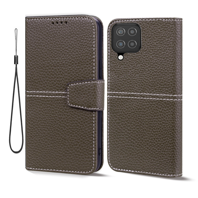 For Samsung Galaxy A22 4G Litchi RFID Leather Phone Case
