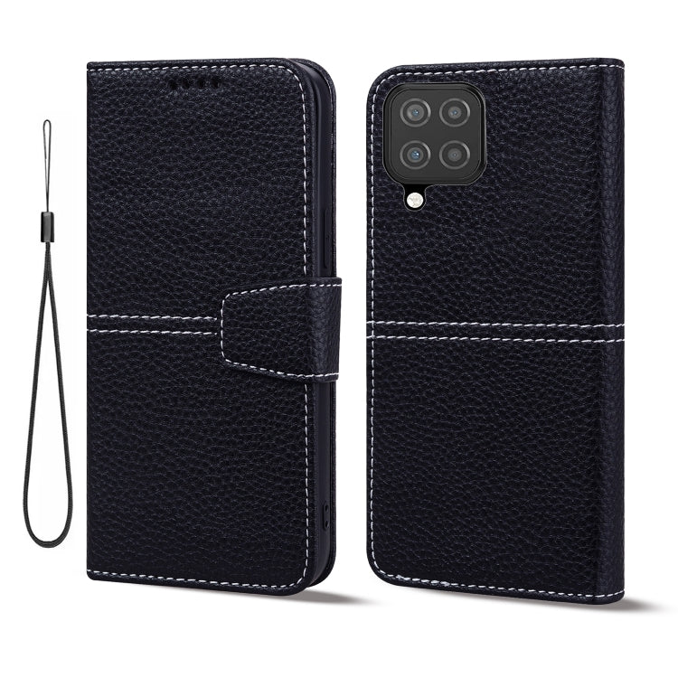 For Samsung Galaxy A22 4G Litchi RFID Leather Phone Case