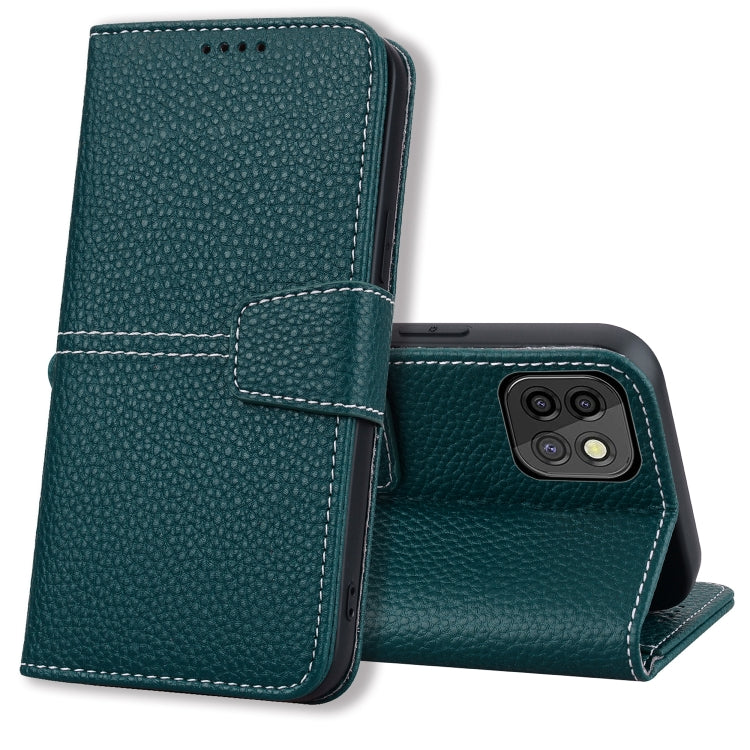 For Samsung Galaxy A22 5G / A22s 5G Litchi RFID Leather Phone Case