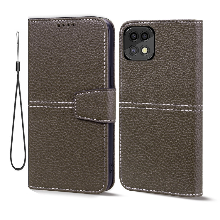 For Samsung Galaxy A22 5G / A22s 5G Litchi RFID Leather Phone Case