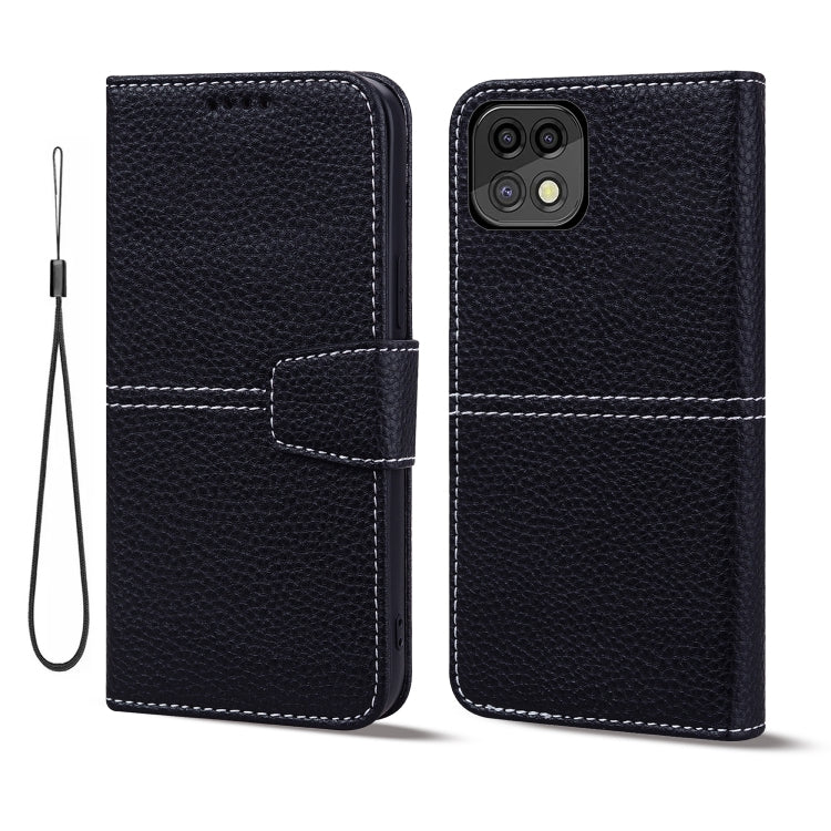 For Samsung Galaxy A22 5G / A22s 5G Litchi RFID Leather Phone Case