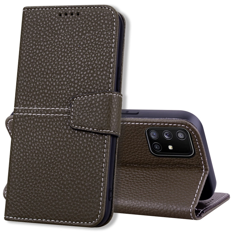 For Samsung Galaxy A51 4G Litchi RFID Leather Phone Case