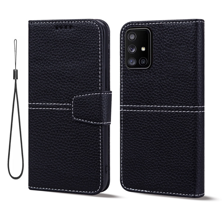 For Samsung Galaxy A51 4G Litchi RFID Leather Phone Case
