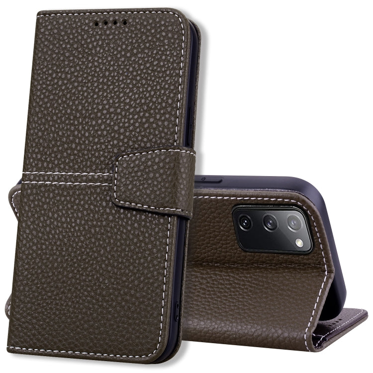 For Samsung Galaxy S20 FE 5G Litchi RFID Leather Phone Case