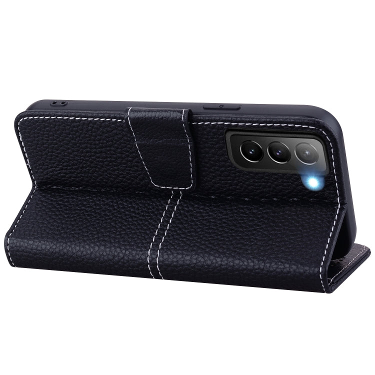 For Samsung Galaxy S21 5G Litchi RFID Leather Phone Case