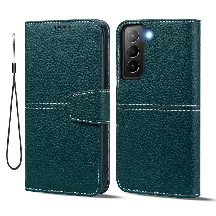 For Samsung Galaxy S21+ 5G Litchi RFID Leather Phone Case