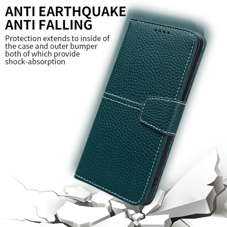 For Samsung Galaxy S21+ 5G Litchi RFID Leather Phone Case