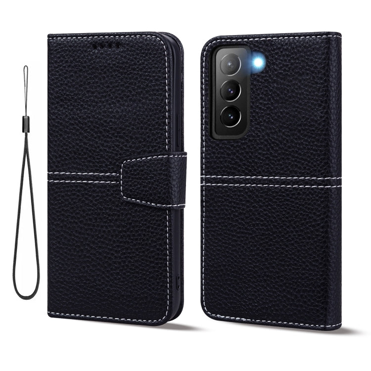 For Samsung Galaxy S21+ 5G Litchi RFID Leather Phone Case