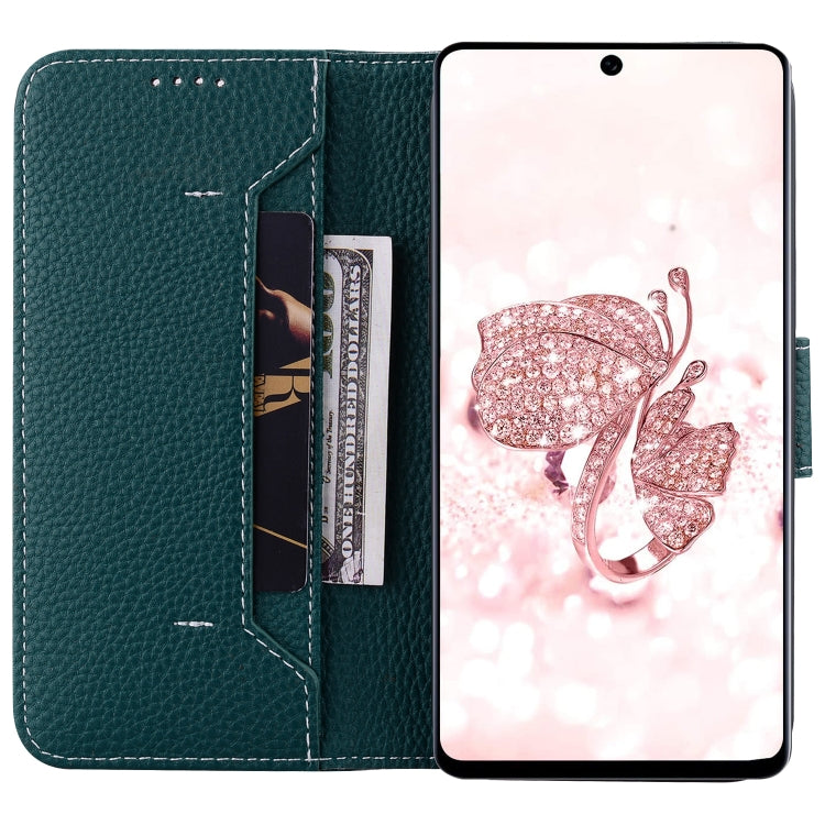 For Samsung Galaxy S22 5G Litchi RFID Leather Phone Case
