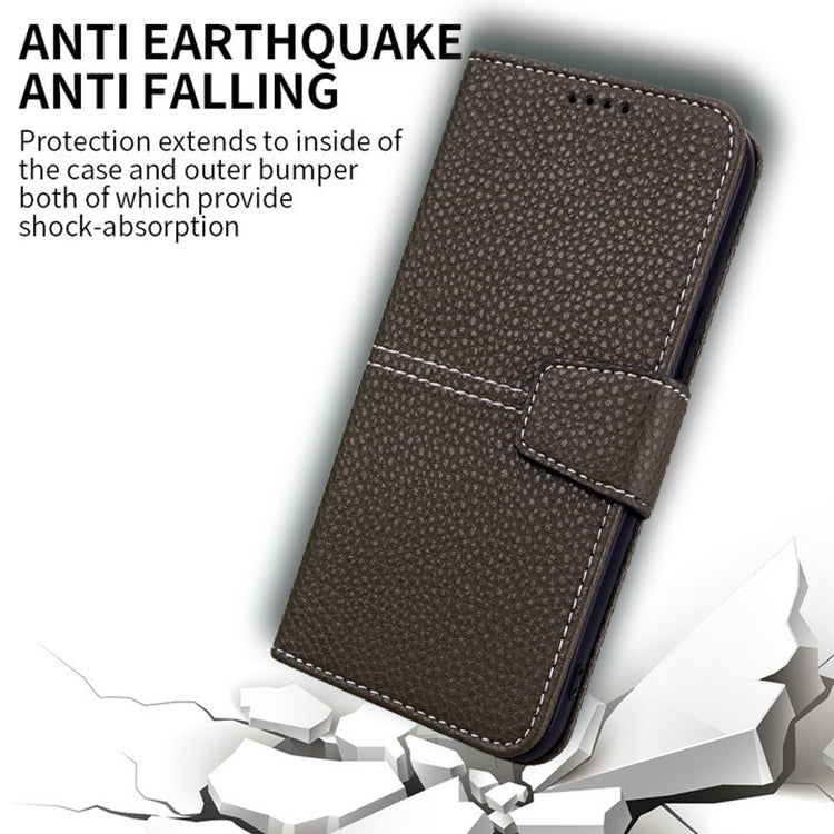 For Samsung Galaxy S22 5G Litchi RFID Leather Phone Case
