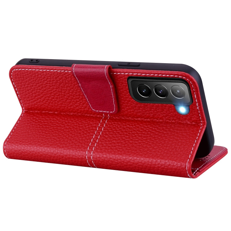 For Samsung Galaxy S22 5G Litchi RFID Leather Phone Case