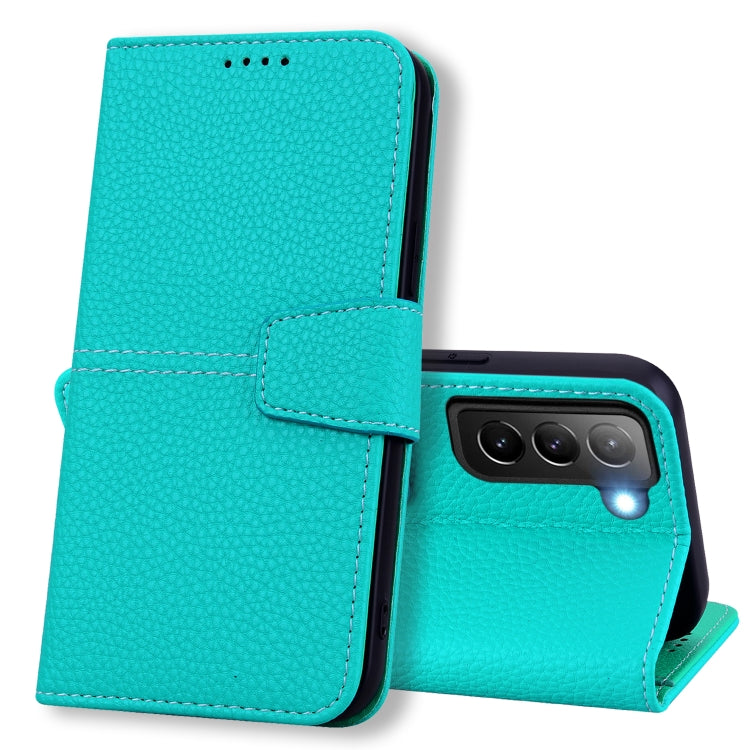For Samsung Galaxy S22+ 5G Litchi RFID Leather Phone Case