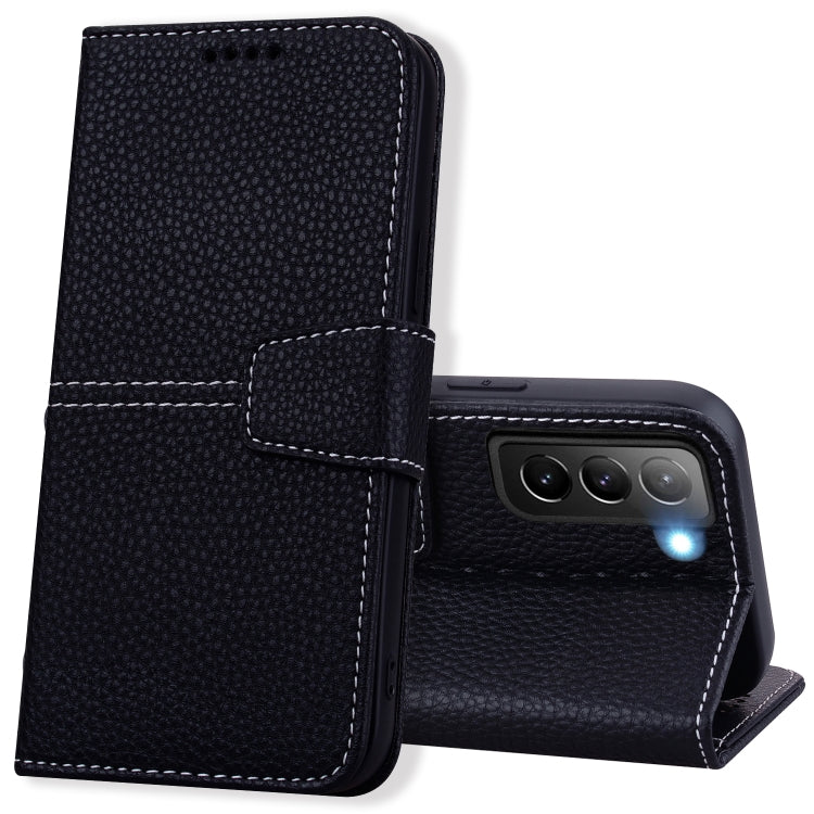 For Samsung Galaxy S22+ 5G Litchi RFID Leather Phone Case