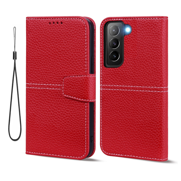 For Samsung Galaxy S22+ 5G Litchi RFID Leather Phone Case