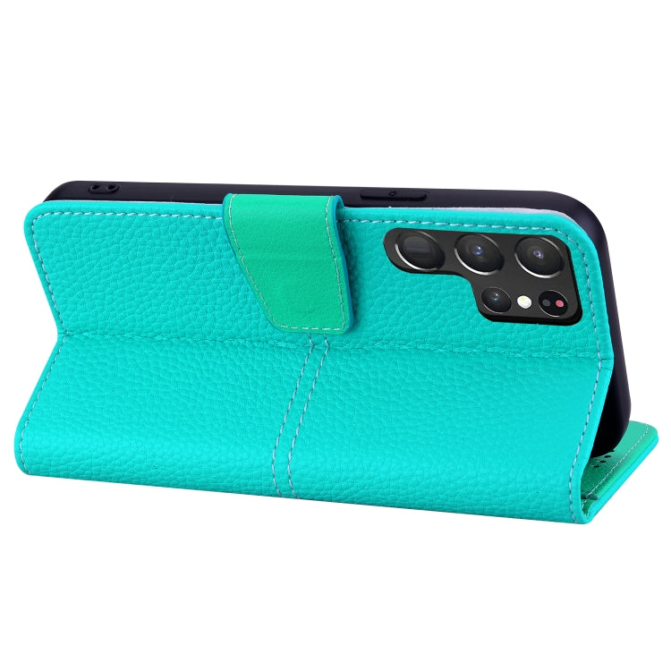 For Samsung Galaxy S22 Ultra 5G Litchi RFID Leather Phone Case