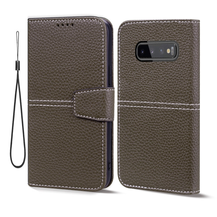 For Samsung Galaxy S10+ Litchi RFID Leather Phone Case