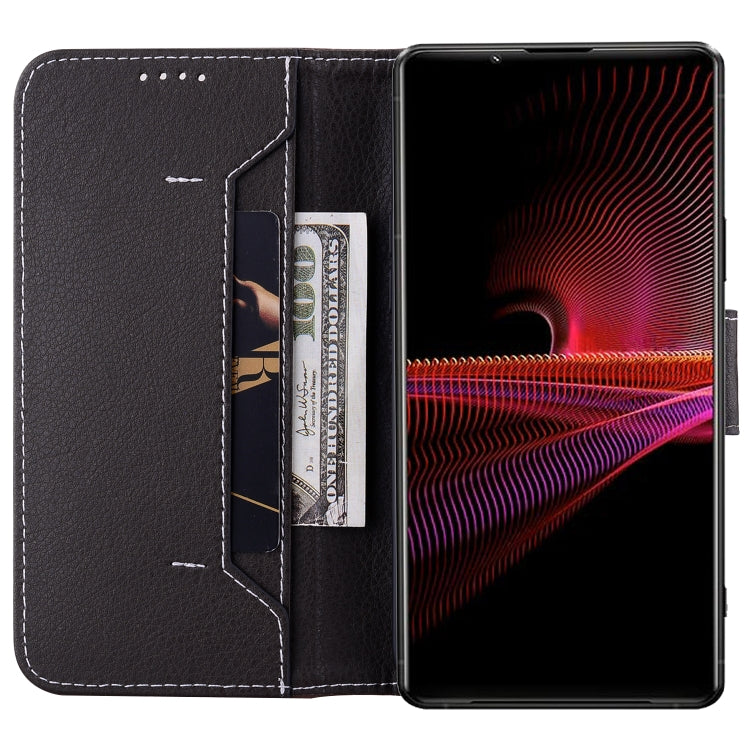 For Sony Xperia 1 III Litchi RFID Leather Phone Case