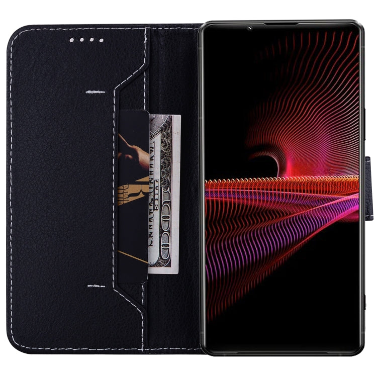 For Sony Xperia 1 III Litchi RFID Leather Phone Case