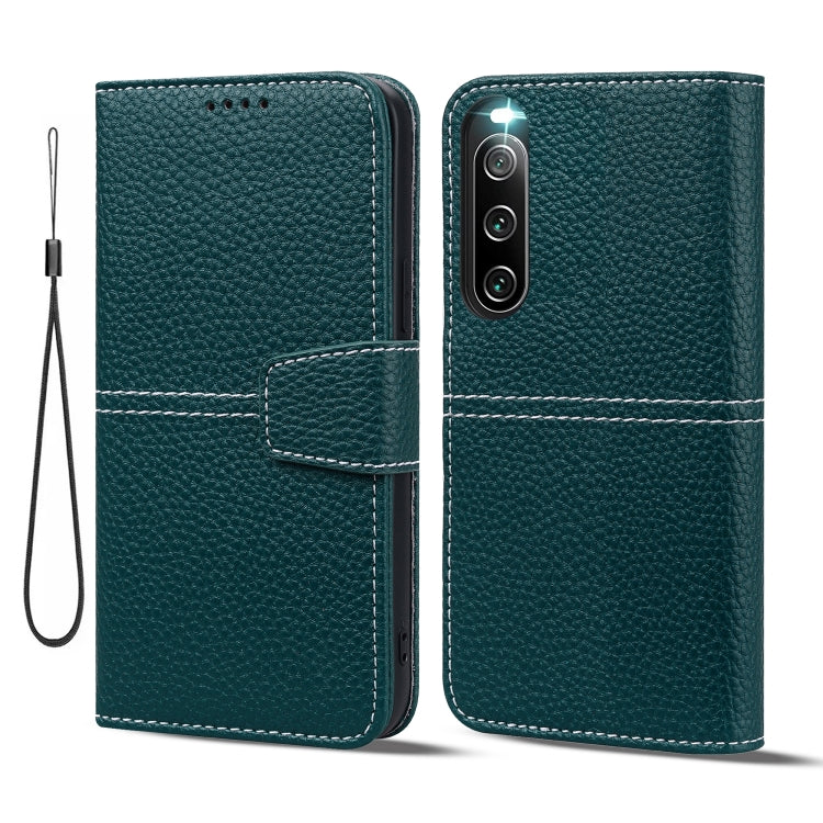 For Sony Xperia 10 III Litchi RFID Leather Phone Case