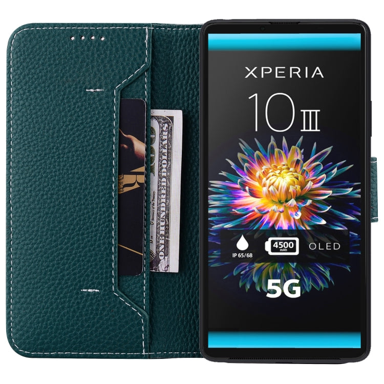 For Sony Xperia 10 III Litchi RFID Leather Phone Case