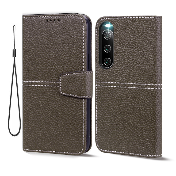 For Sony Xperia 10 III Litchi RFID Leather Phone Case