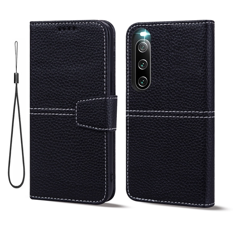 For Sony Xperia 10 III Litchi RFID Leather Phone Case