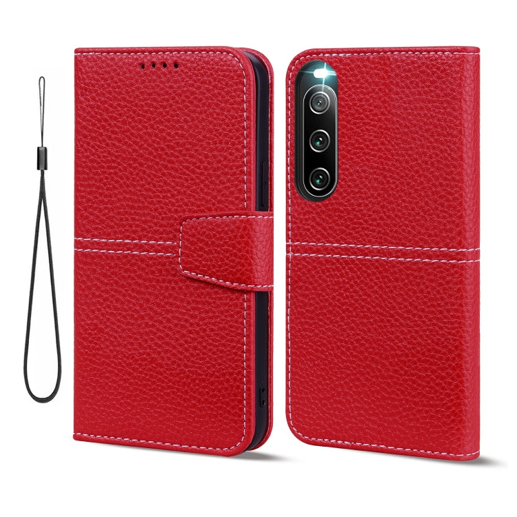 For Sony Xperia 10 III Litchi RFID Leather Phone Case