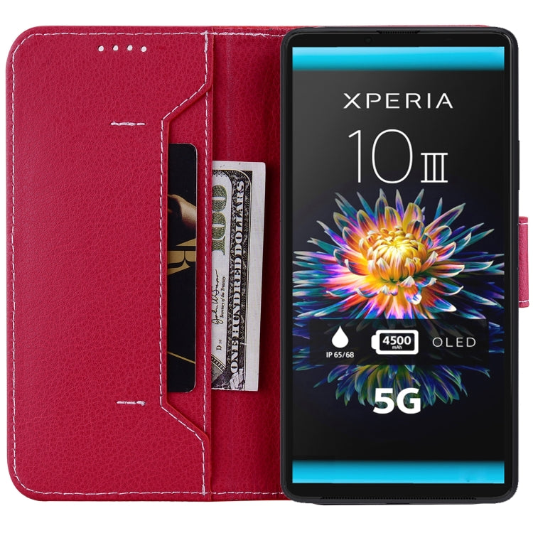 For Sony Xperia 10 III Litchi RFID Leather Phone Case