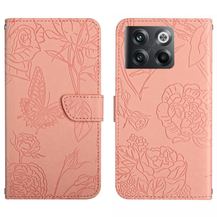 For OnePlus 10T / Ace Pro HT03 Skin Feel Butterfly Embossed Flip Leather Phone Case