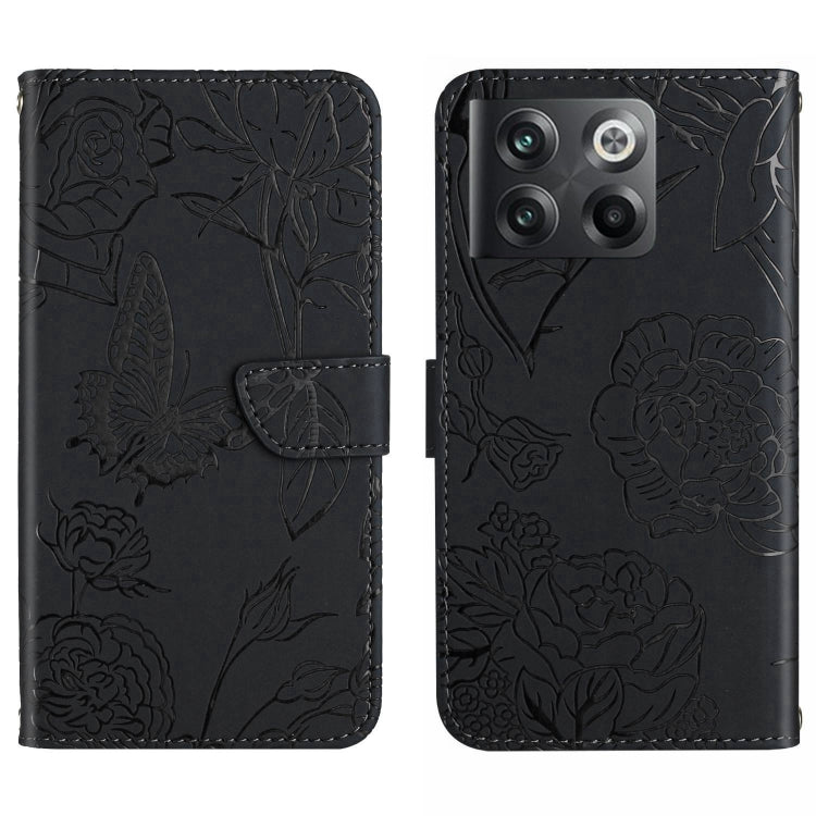 For OnePlus 10T / Ace Pro HT03 Skin Feel Butterfly Embossed Flip Leather Phone Case