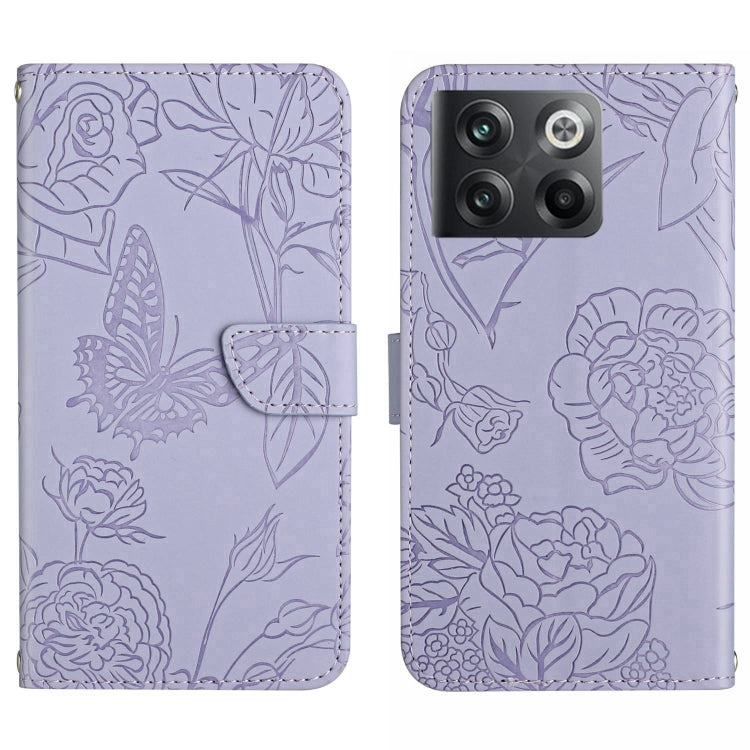 For OnePlus 10T / Ace Pro HT03 Skin Feel Butterfly Embossed Flip Leather Phone Case