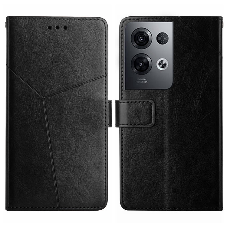 For OPPO Reno8 Pro+ / Reno8 Pro HT01 Y-shaped Pattern Flip Leather Phone Case