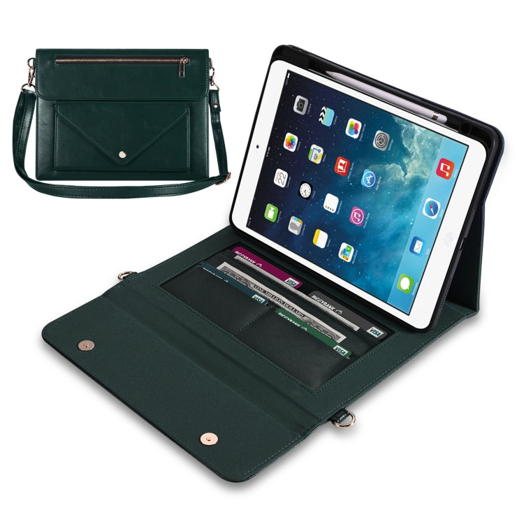 3-fold Zipper Leather Tablet Case Crossbody Pocket Bag For iPad mini 5 / 4 / 3 / 2 / 1